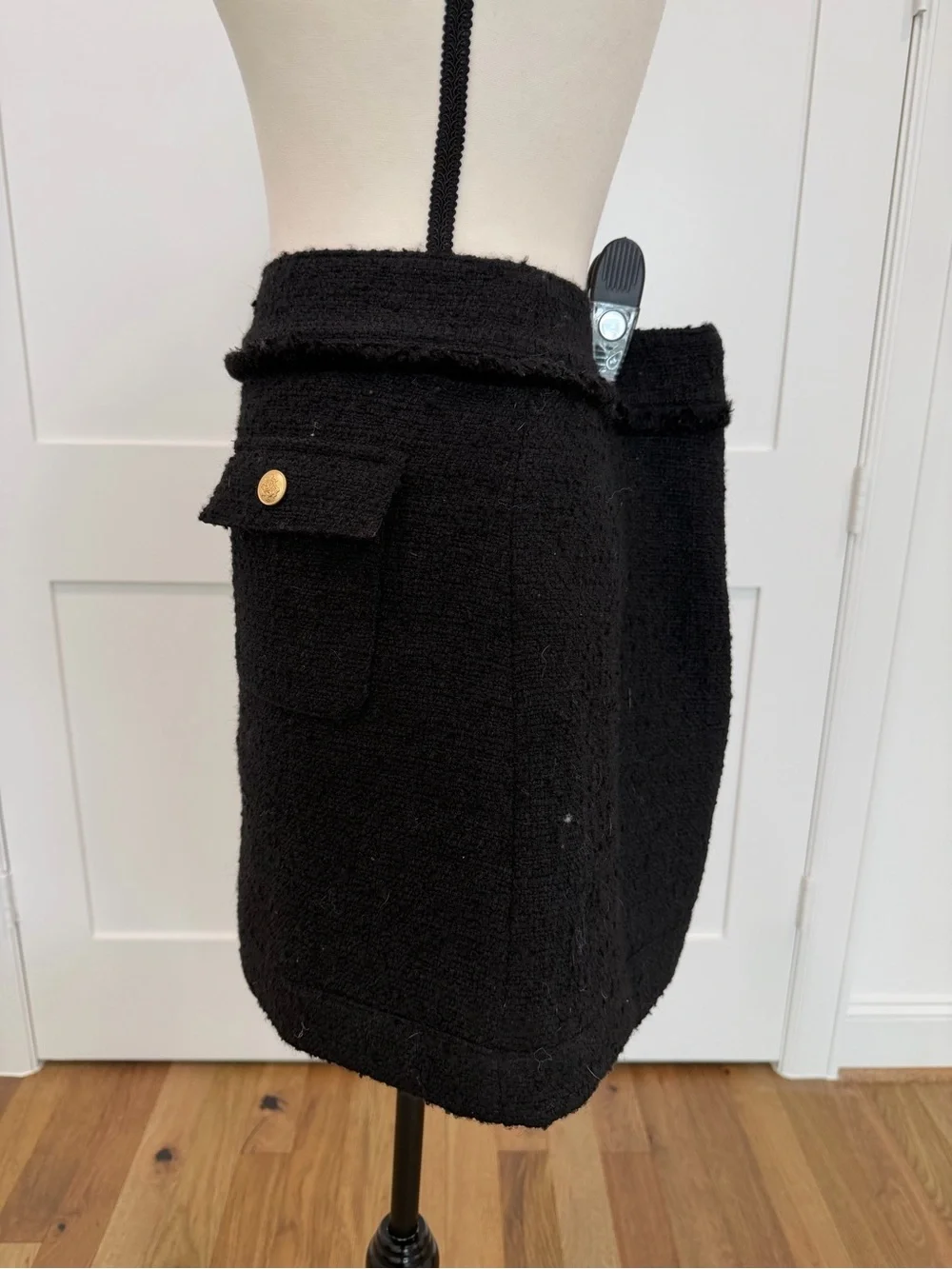 🖤 J.Crew Black Tweed Patch Pocket Mini Skirt Size 8